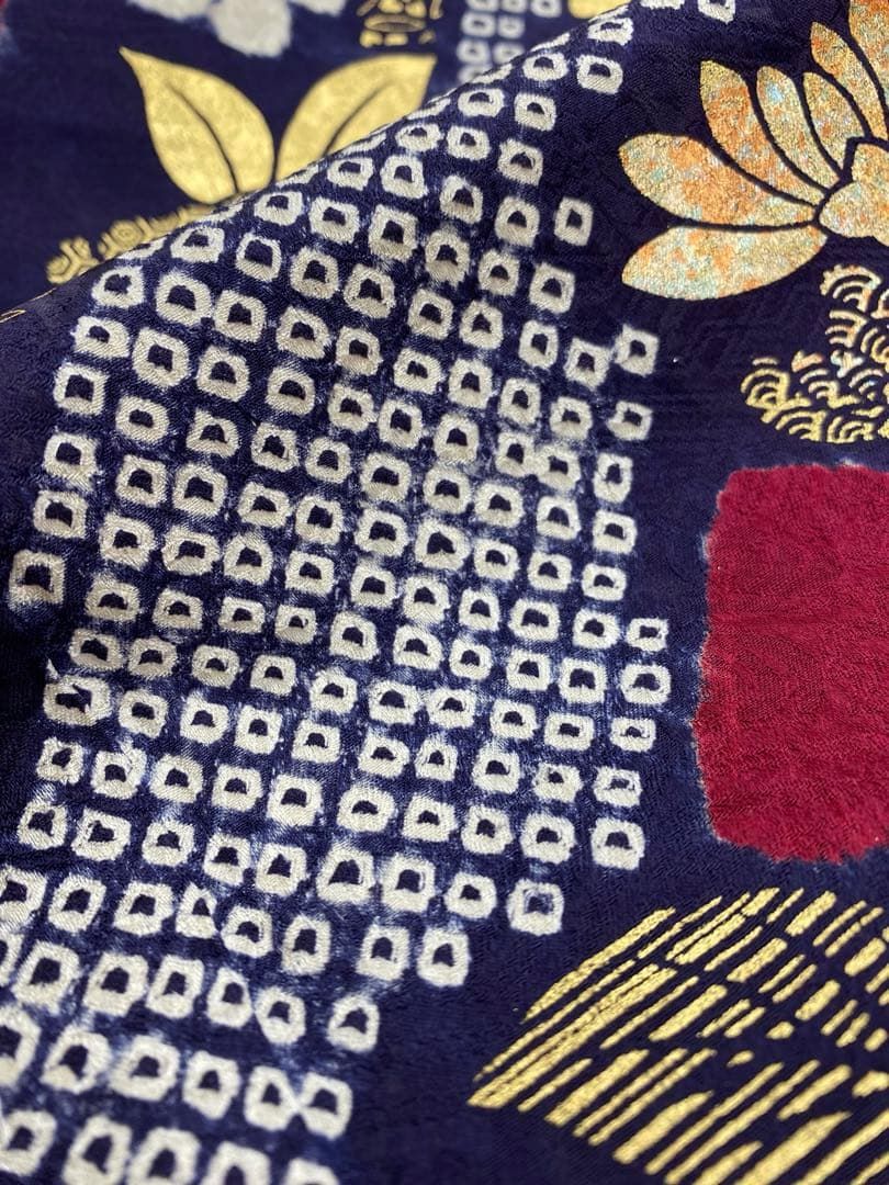 振袖 豪華 絞り 刺繍 金駒 金彩 紋意匠 身丈166cm 躾糸付き MO3124 