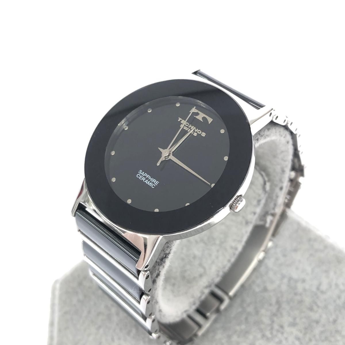 TECHNOS テクノス 腕時計 TBM674 ブラック|シルバー SS セラミック レディース クォーツ 240001136816