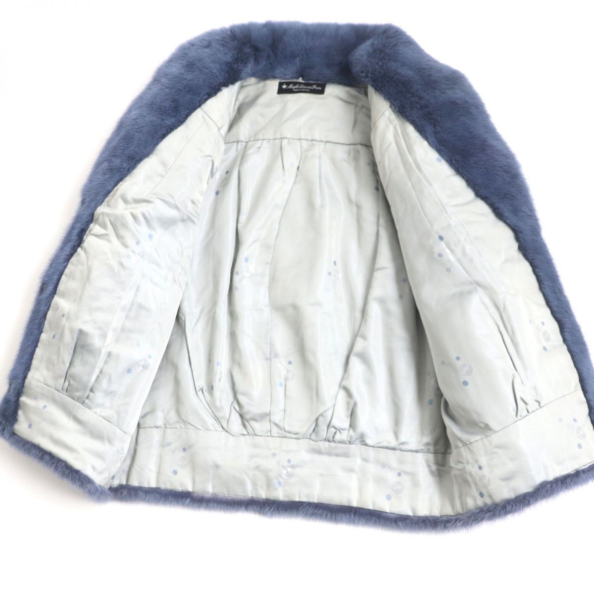 毛並み美品▽MINK ミンク 裏地刺繍入り 本毛皮ジャケット