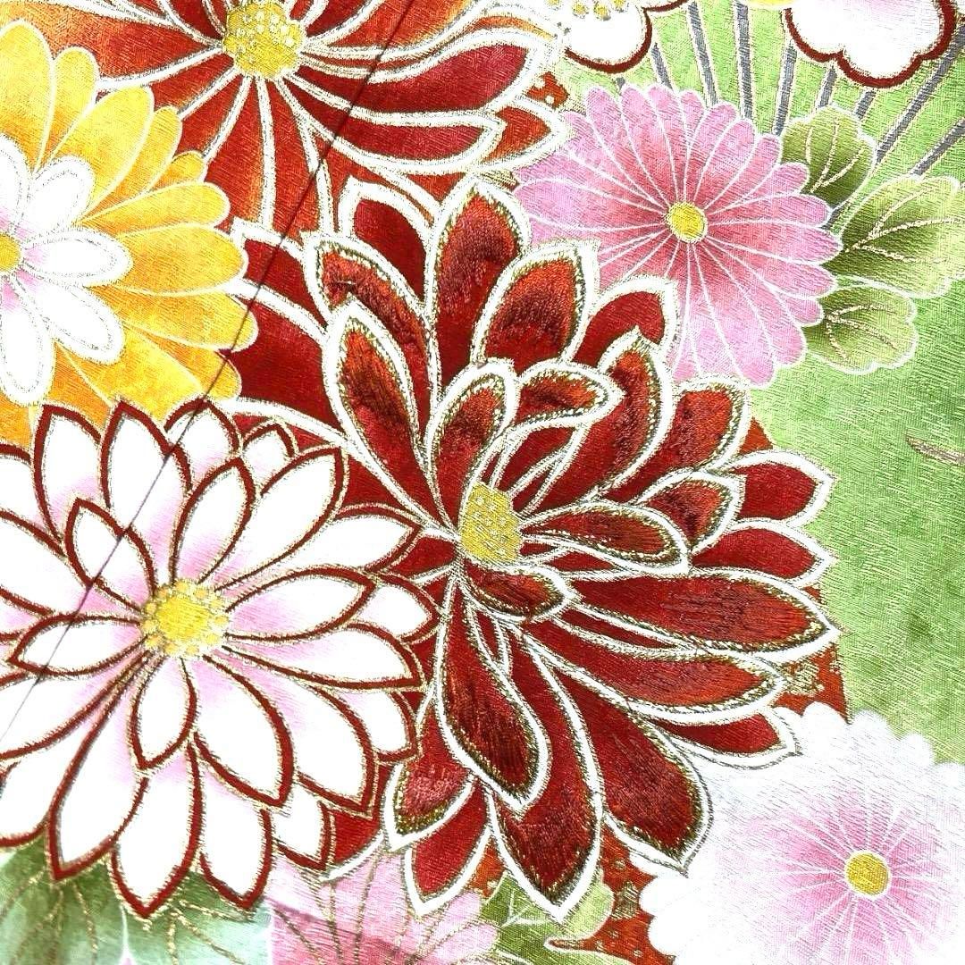 振袖 金駒刺繍 牡丹 鞠 枝垂れ桜 花模様 成人式 晴れの日 着物 045a p