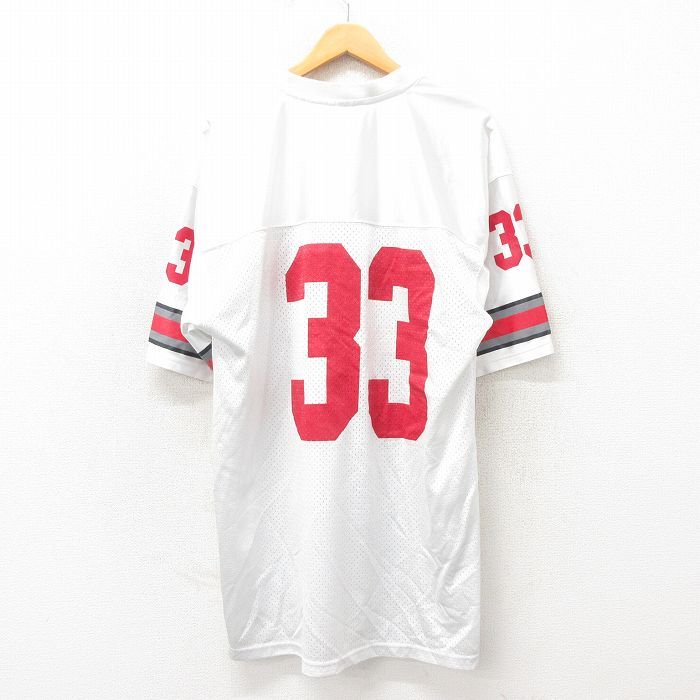 L/古着 半袖 ビンテージ フットボール Tシャツ メンズ 90s 8 メッシュ