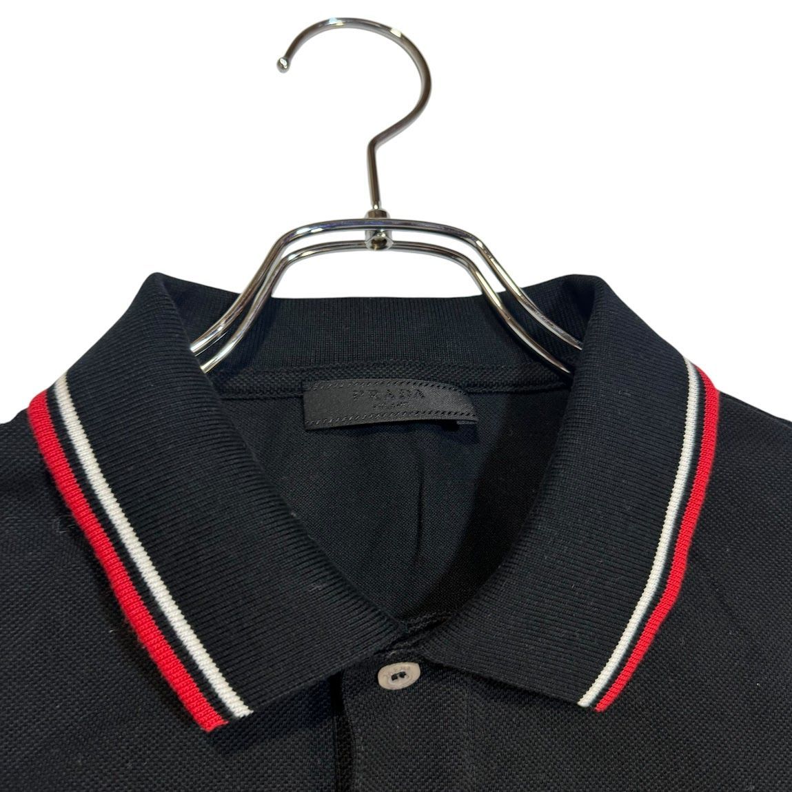 B033 PRADA プラダ ポロ シャツ ゴルフ ウェア ブラック 黒