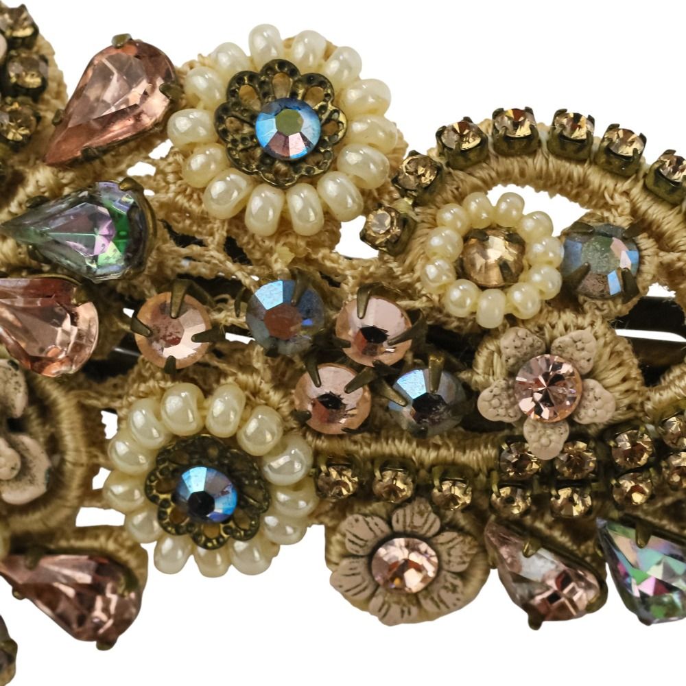 Michal Negrin ミハエルネグリン ビジューレースバレッタ ヘア ベージュ レディース 古着 DECORATOM_COM_BR