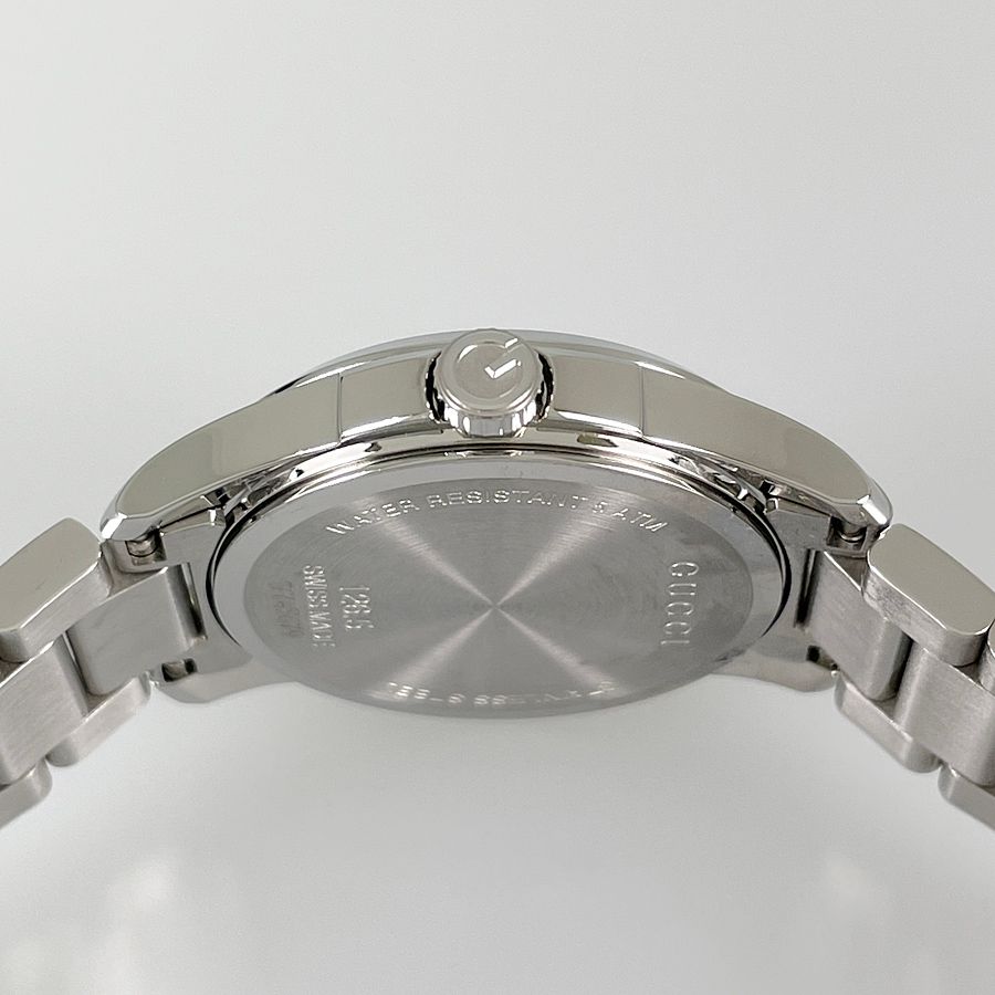 グッチ GUCCI 126.5 Gタイムレス ホワイトシェル文字盤 12Pダイヤ 電池