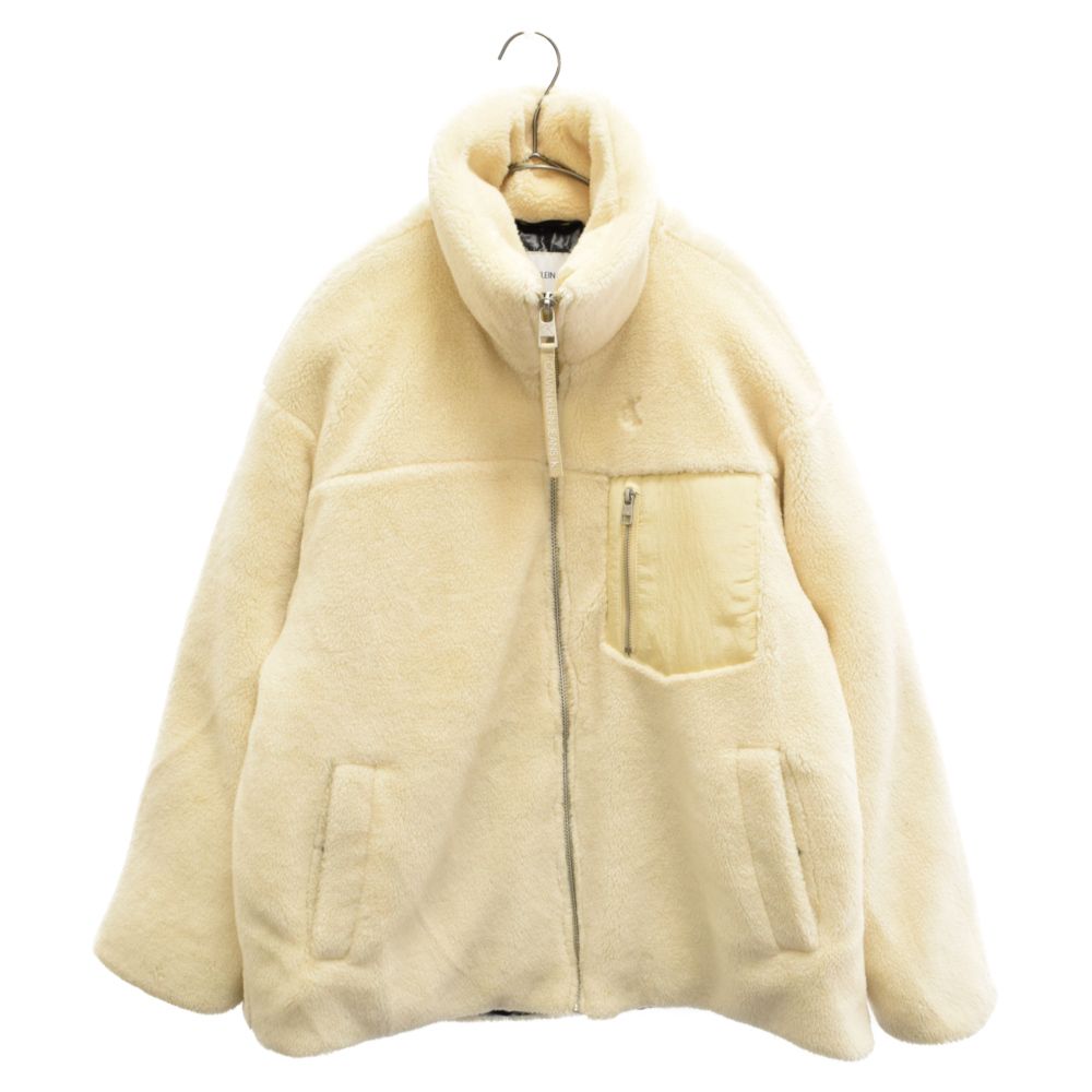 Calvin Klein Jeans (カルバンクラインジーンズ) BACK EMBROIDERY SHERPA JACKET バックエンブロイダリー  シャーパジャケット ボア バックロゴ レディース アイボリー - メルカリ