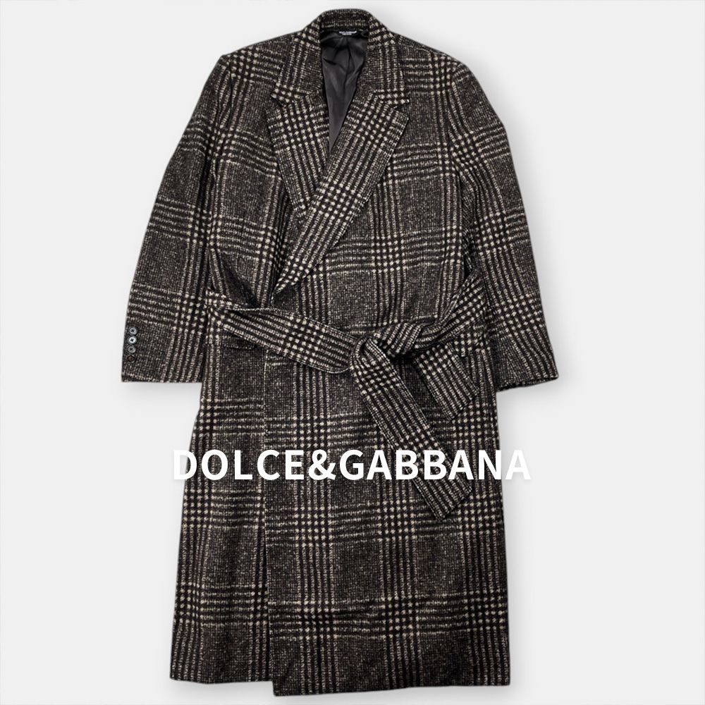 DOLCE & GABBANA アルパカコート　ドルチェアンドガッバーナ DOLCE & GABBANA ドルチェアンドガッバーナ アルパカ ウール チェック