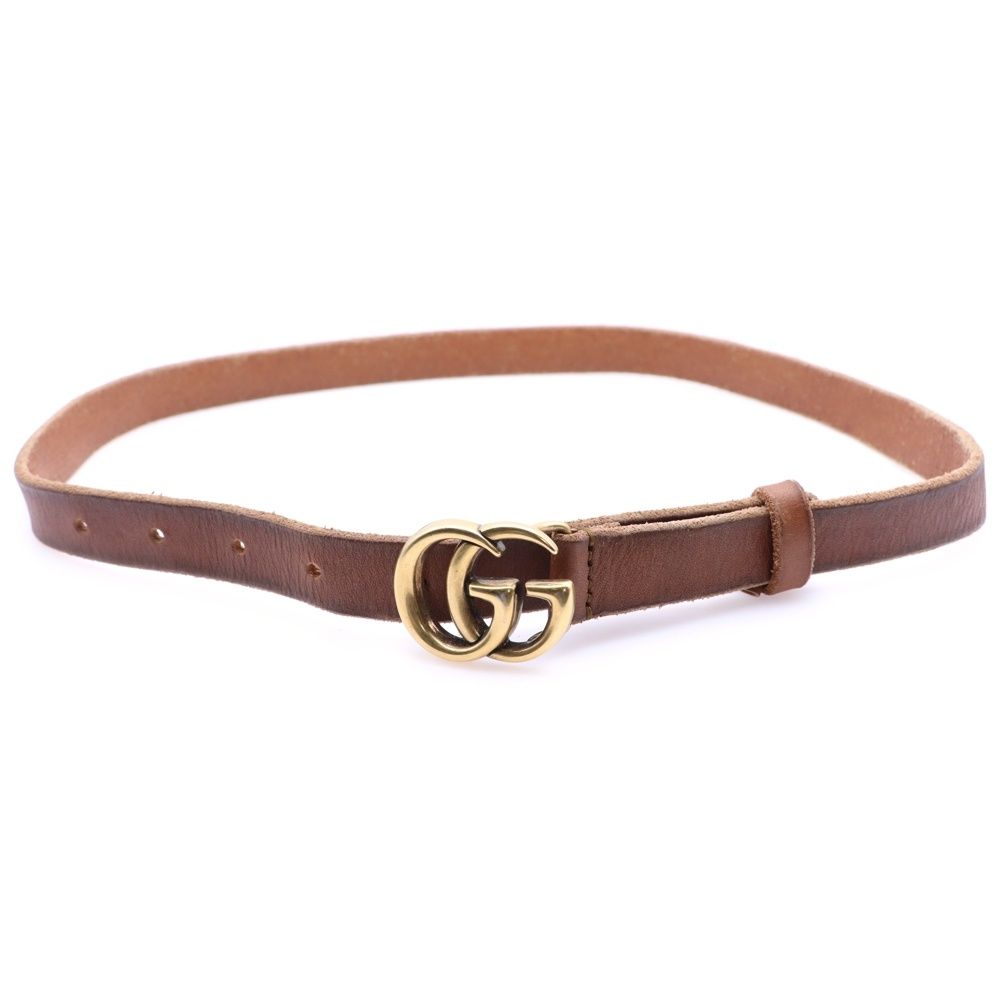 GUCCI (グッチ) GGマーモント ロゴバックル レザースリムベルト