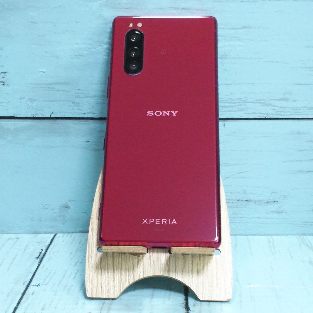 au Xperia5 SOV41 レッド 本体 白ロム SIMロック解除済み SIMフリー 