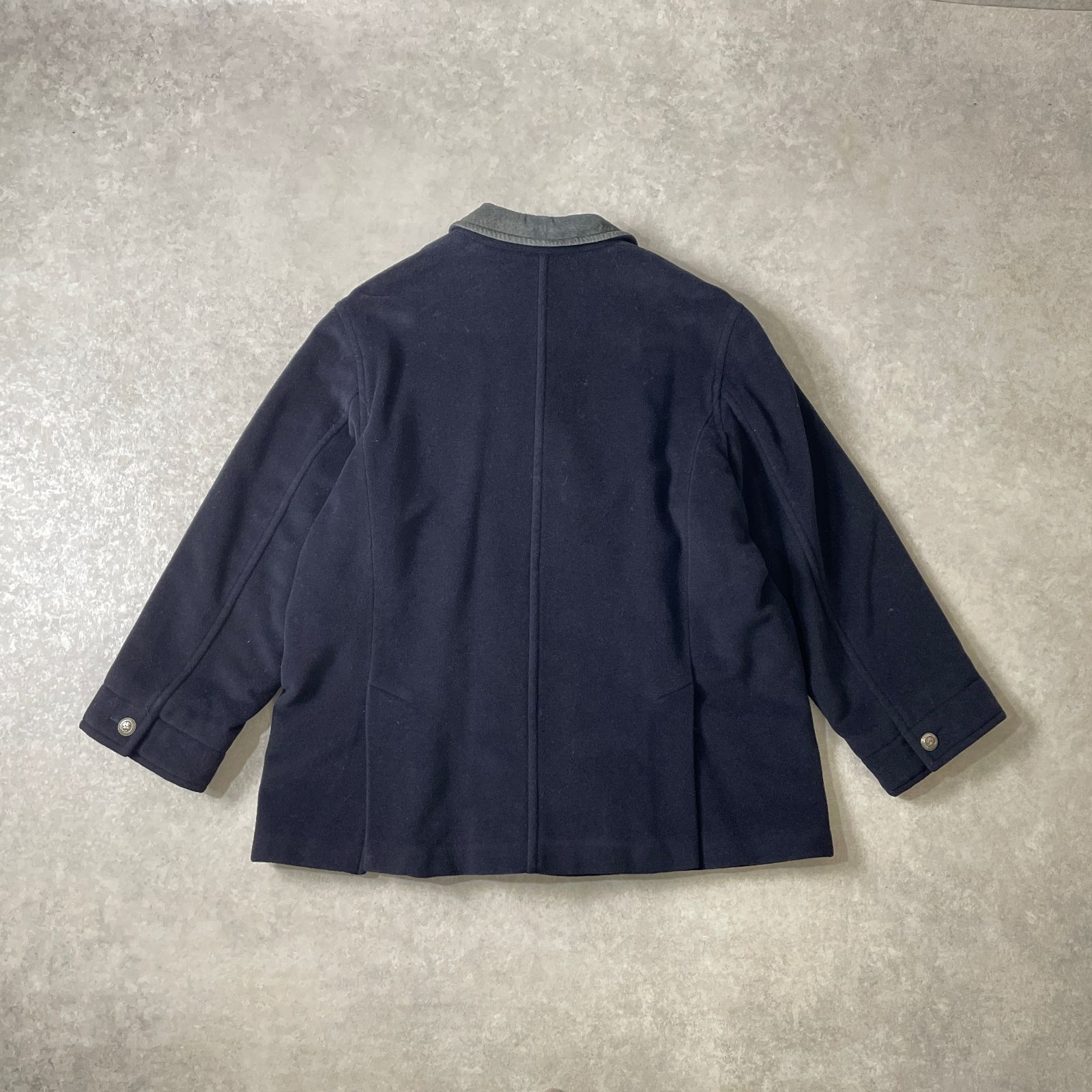 Max Mara WEEKEND LINE レザーカラー ウール ハーフコート ITALY製 