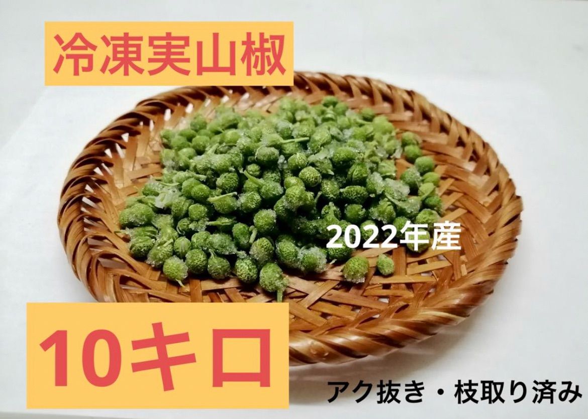 冷凍 朝倉さんしょ 1kg 実山椒 山椒の実（実山椒のあく抜きの
