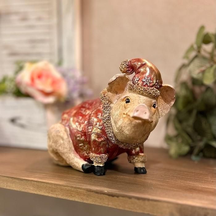 インテリア 置物 オブジェ ピッグオーナメント 37362 アンティーク風 おしゃれ かわいい 雑貨