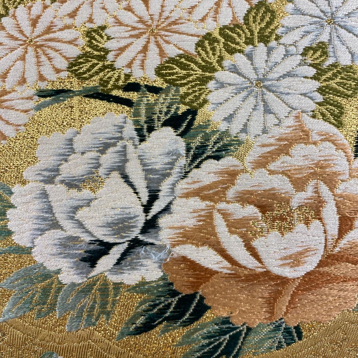 袋帯 美品 秀品 草花 鳥 唐織 箔 金色 六通 正絹 【中古】 - メルカリ