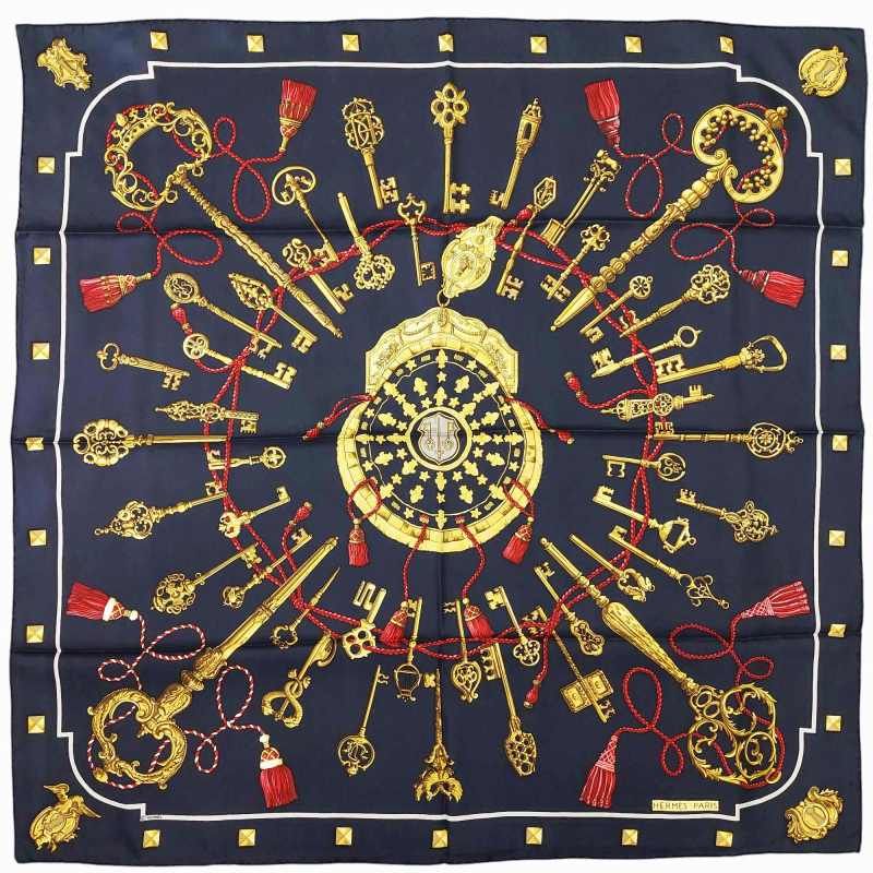 エルメス HERMES LES CLES THE KEYS RARE 鍵 カレ90 大判