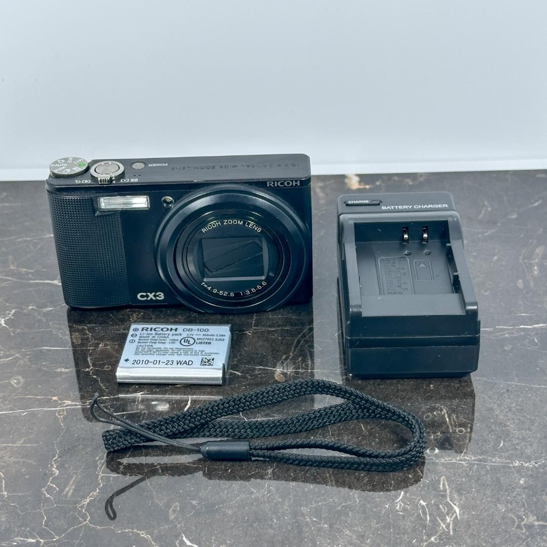 【美品】RICOH CX3 ブラック コンパクトデジタルカメラ 楽天市場】【中古】リコー RICOH CX3 ブラック CX3BK SDカード