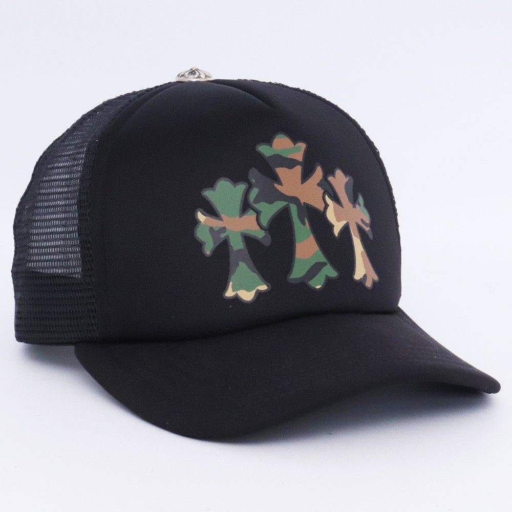 【美品】Chrome Hearts トラッカーキャップ　迷彩 CHROME HEARTS 3セメタリークロス トラッカーキャップ カモフラ