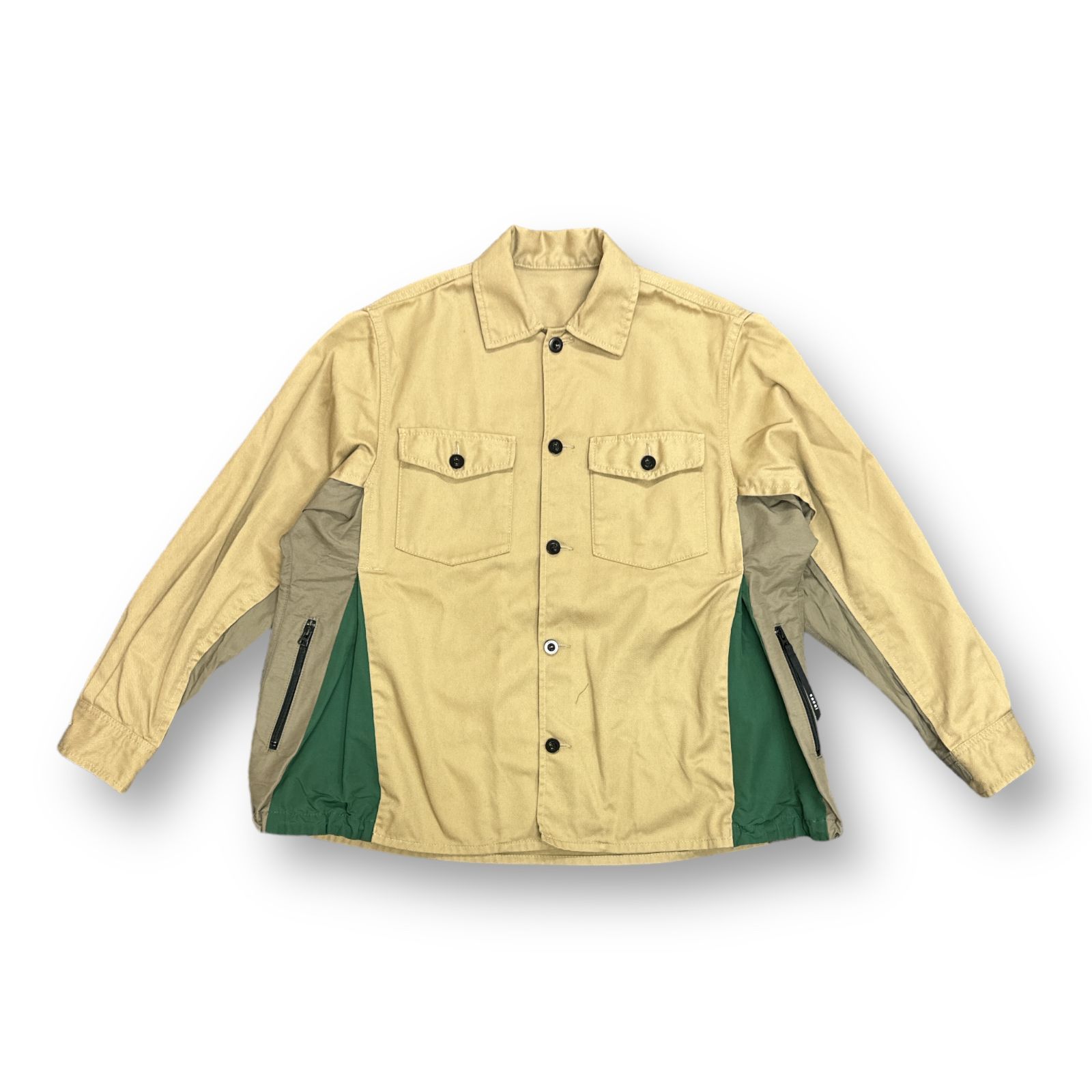 sacai 21AW Chino Grosgrain Shirt チノ ドッキング 再構築 シャツ 