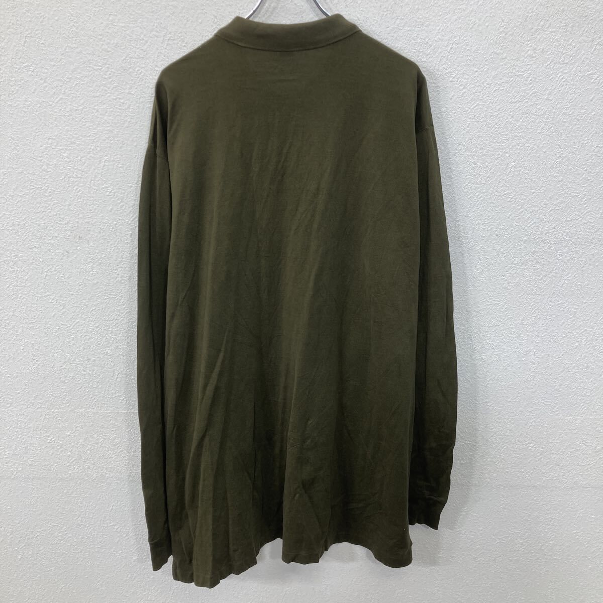 【新品未使用】ラルフローレン RRL // カーキ色の長袖ポロシャツ POLO RALPH LAUREN 長袖 ポロシャツ 2XL カーキ系 ポロラルフ