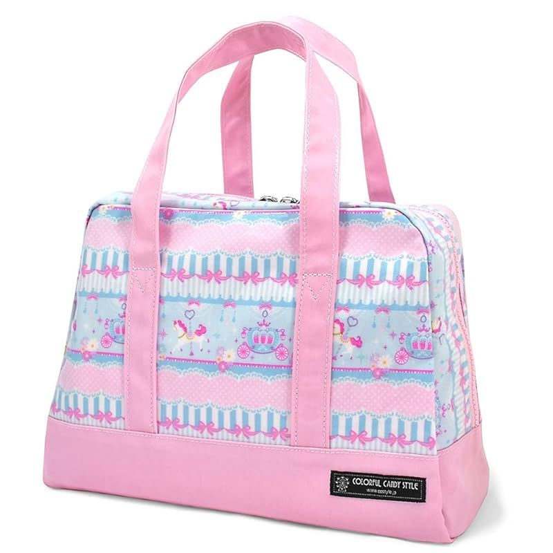 COLORFUL CANDY STYLE プールバッグ 女の子 子供 ビニール 防水 撥水 スイミングバッグ セミボストン レースチュールとメリーゴーランド(ライトブルー) N2908800 1