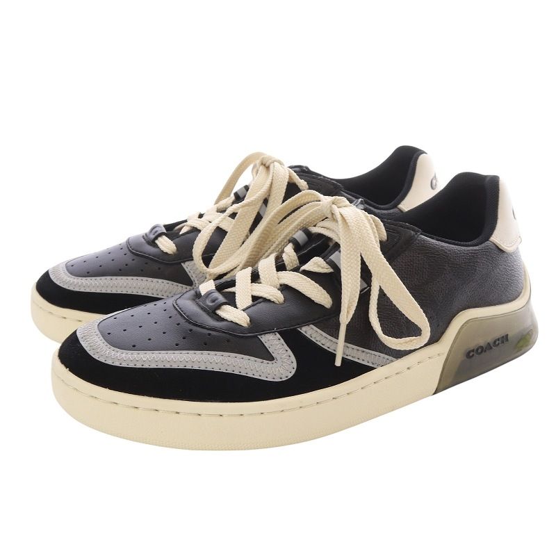 コーチ COACH CitySole コート スニーカー US7D 24cm 黒 グレー G5015 
