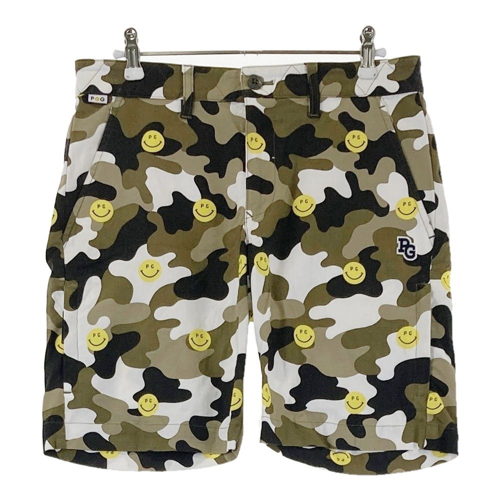 サイズ 3 PEARLY GATES パーリーゲイツ ストレッチハーフパンツ ニコちゃん カモフラ柄 カーキ系 240101539796 ゴルフウェア メンズ ストスト