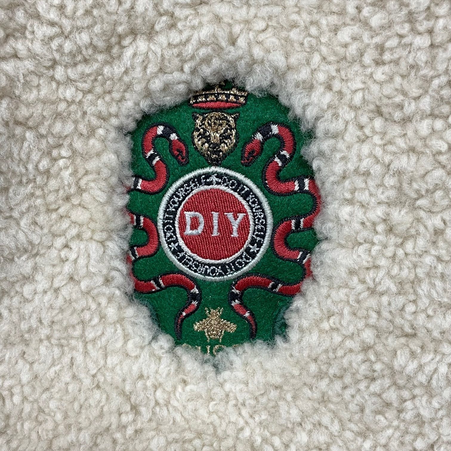 国内正規 GUCCI DIY カスタム ボア デニムジャケット 刺繍 グッチ