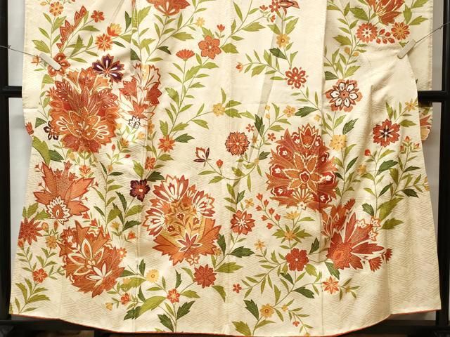 新品，新作登場 平和屋2□豪華振袖 駒刺繍 絞り 雲取り吉祥花