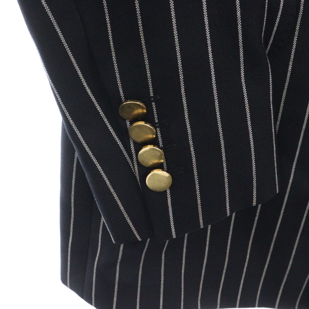 CELINE (セリーヌ) Double-Breasted Long Blazer In Tennis stripped