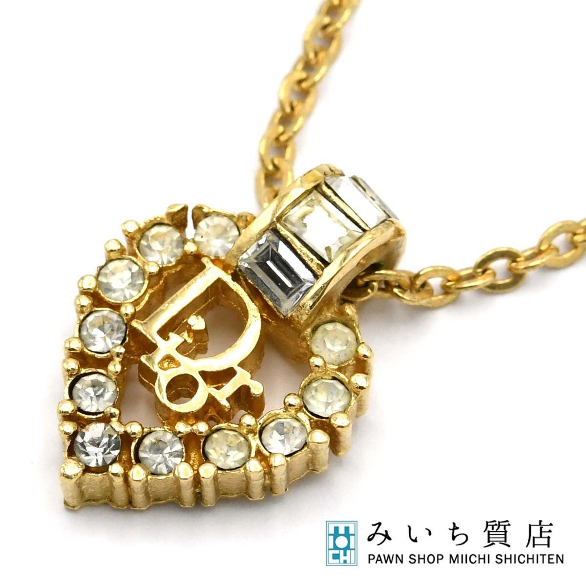 Christian Dior ディオール ネックレス ハート ラインストーン