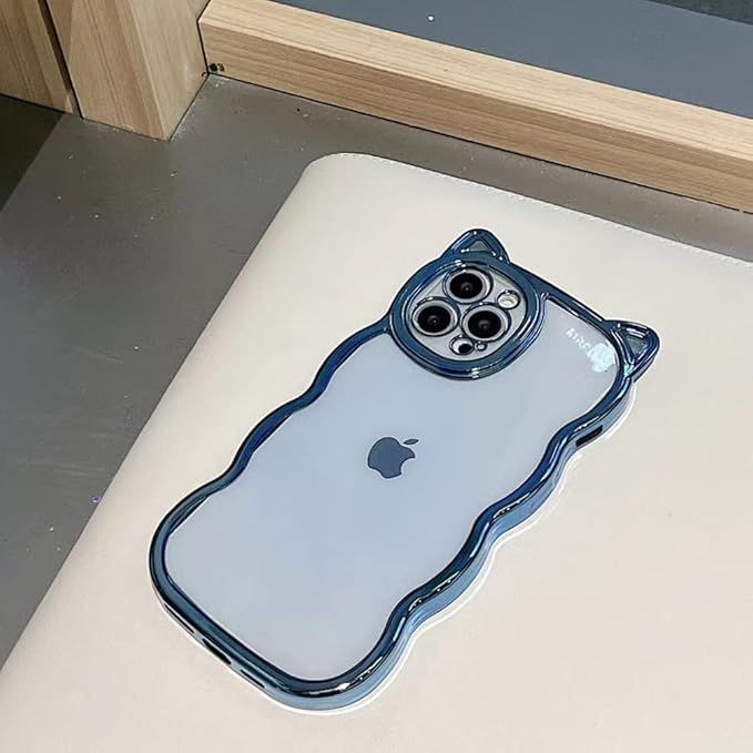 Kodani iPhone14 ケース 対応 カバー iPhoneケース かわいい 3D ネコ耳 猫柄 ネコ韓国 キャラクター お洒落 おしゃれ アニメ 可愛い iphoneカバー 落下防止 TPU シェル 透明 クリアケース 耐衝撃 落下