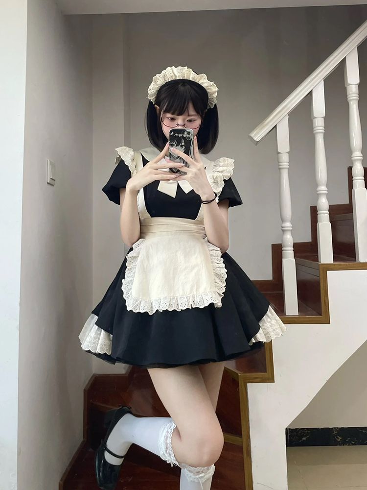 超人気 可愛いメイド服 ショート丈 コスチューム コスプレ衣装 仮装 女装 コスプレ衣装 - メルカリ