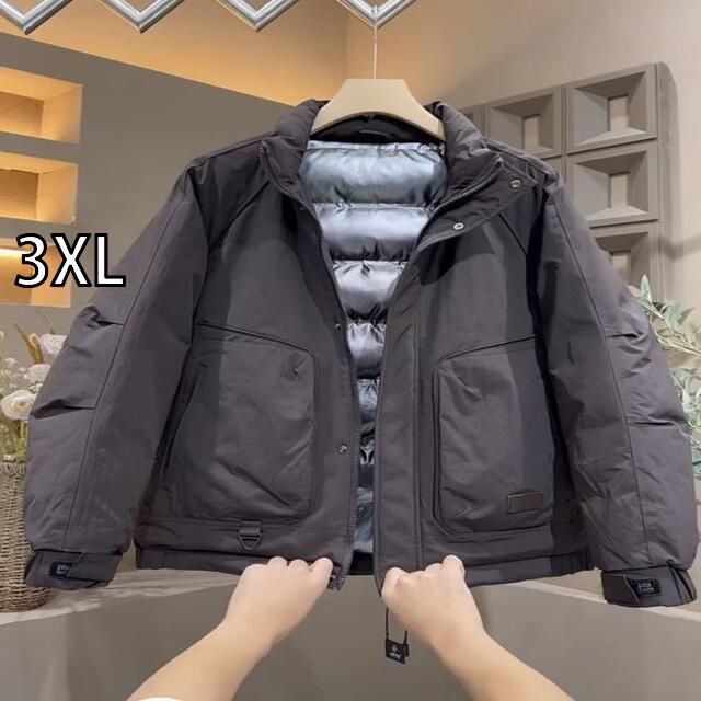 3XL 秋冬 コーデ メンズ 服 シンプル ファッション オシャレ 大人 かっこいい 大きいサイズ ストリート 紳士服 綿 コート タイプ 生物学 暖かい ジャケット アウター