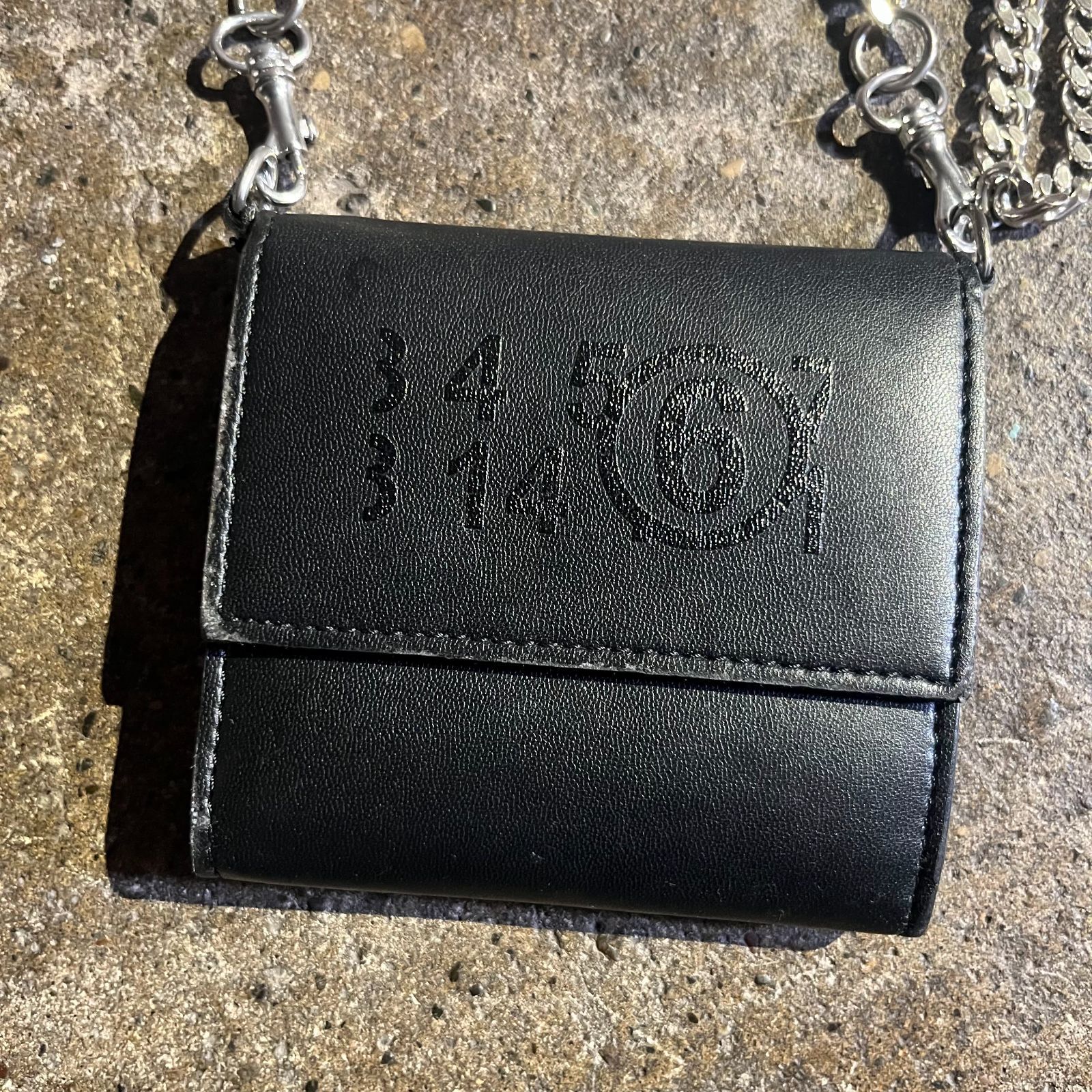 MM6 チェーン ウォレット / ミニ財布【未使用】 MM6 Maison Margiela チェーンウォレット 財布 ロゴプリント