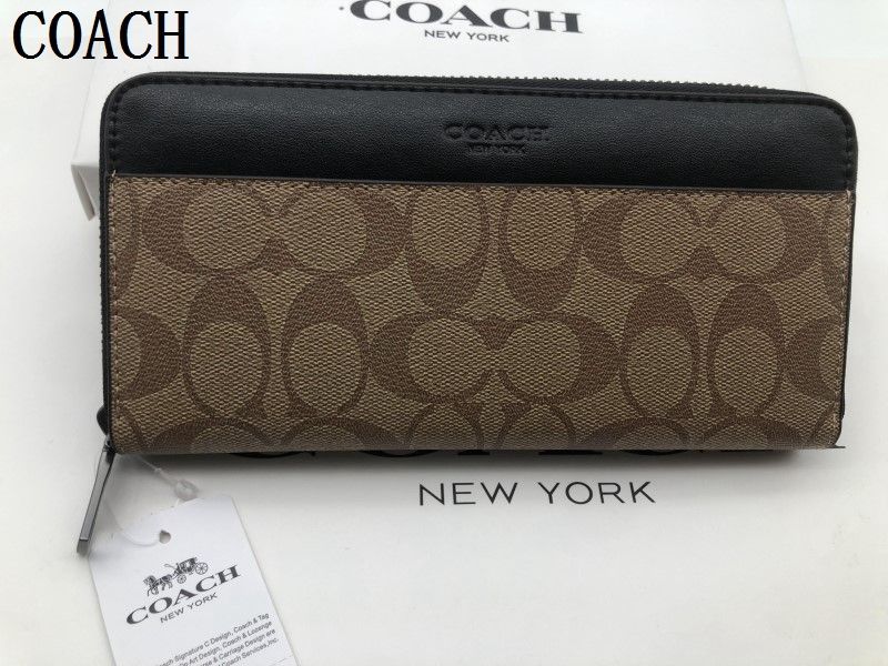 新品 未使用 コーチ COACH 長財布 財布 シグネチャー アコーディオンラウンドジップウォレット レディース財布 贈り物F58112  293C  xj0001