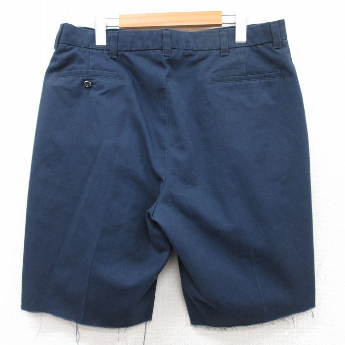 W36/古着 レッドキャップ ショート ワーク パンツ ショーツ メンズ 90s 紺 ネイビー 25may12 中古 ボトムス 短パン ショーパン