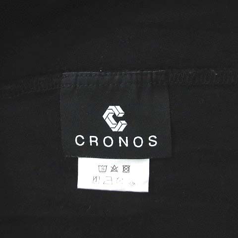 CRONOS クロノス　長袖Tシャツ　ロゴ　プリント　ブラック　M CRONOS SHOULDER REGION LINE LONG SLEEVE T 【BLACK】