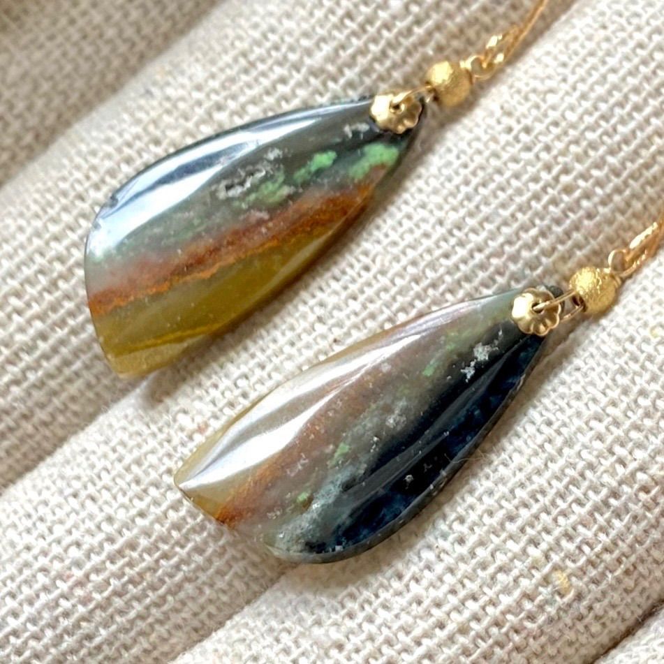 オパライズドウッド スパークルフック ピアス 14kgf オパライズドウッド スパークルフック ピアス 14kgf