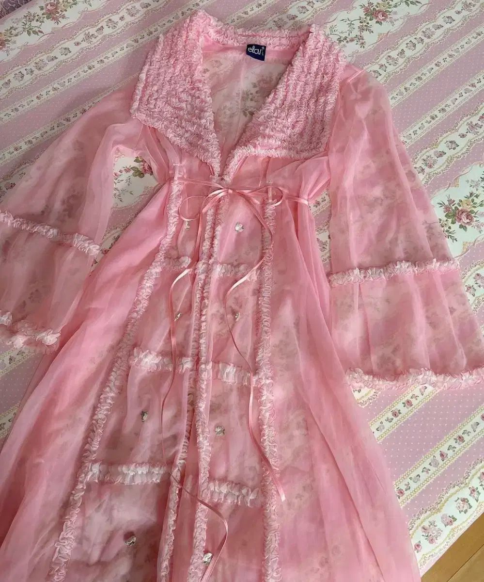 モンニ ヴィンテージ ピンクローブ ヴィンテージドレス