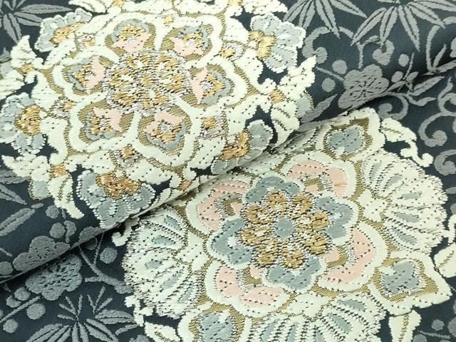 平和屋本店□極上 西陣 服部織物謹製 六通柄袋帯 唐織 正倉院花