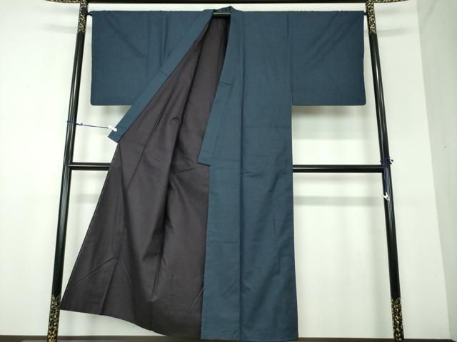 平和屋着物○男性 紬 アンサンブル 長羽織 100亀甲 総詰め 正絹 逸品