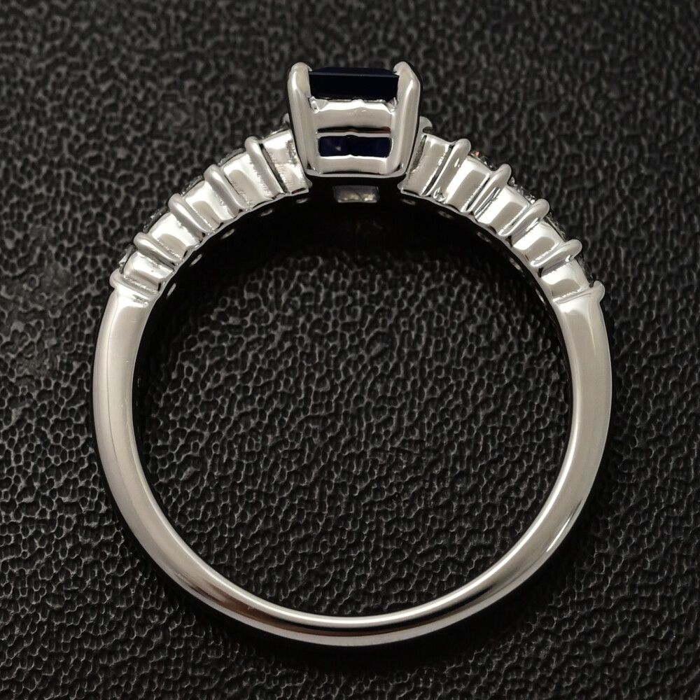 1P･サファイア･ダイヤモンドリング･指輪 Pt900-5.2g