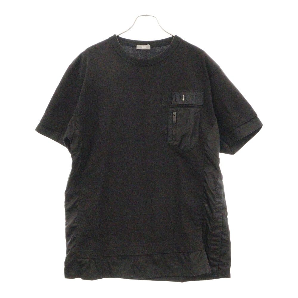 DIOR (ディオール) 21AW ×sacai Docking Over Shirt サカイ ナイロン切り替え ドッキング ロングスリーブ 半袖 Tシャツ カットソー ブラック 213J669A0554 - メルカリ