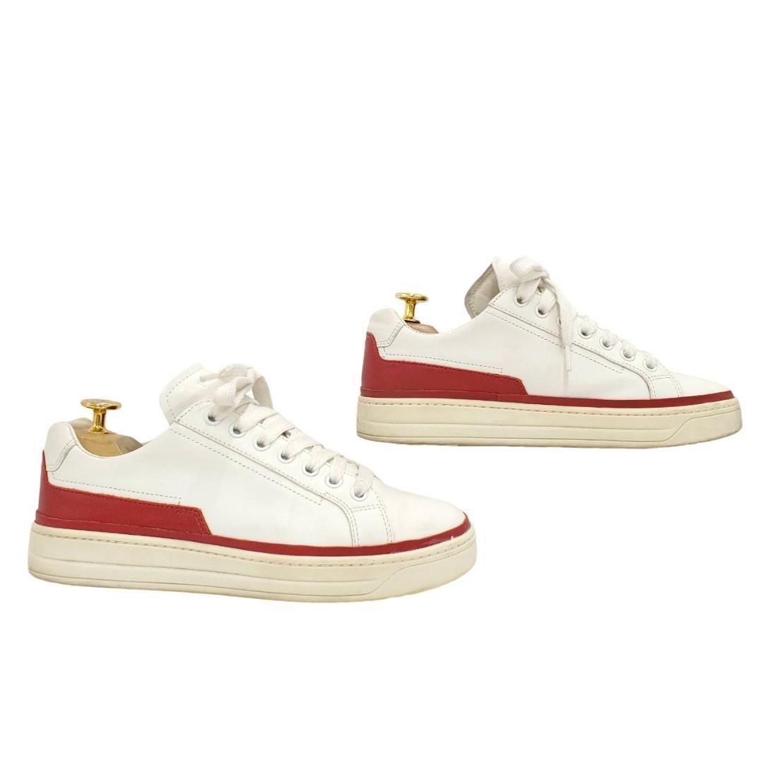 プラダ スポーツ ローカット レースアップ レザースニーカー EU35.5