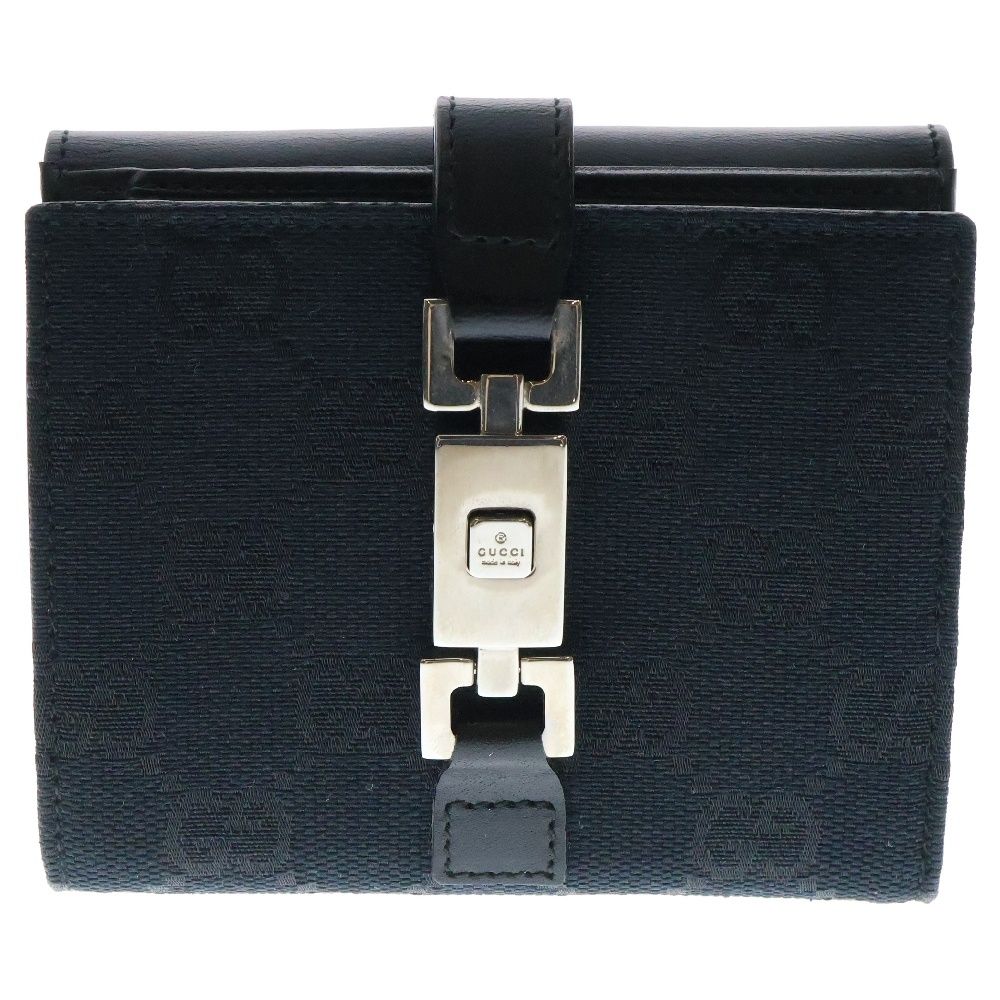GUCCI グッチ GGジャガード 二つ折りコンパクトウォレット ブラック 財布 2149 2129