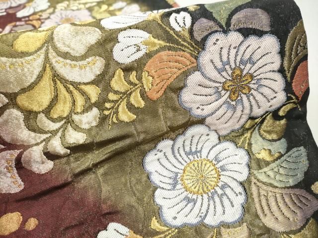 平和屋着物○六通柄袋帯 辻ケ花 金糸 正絹 逸品 CAAP7162hy