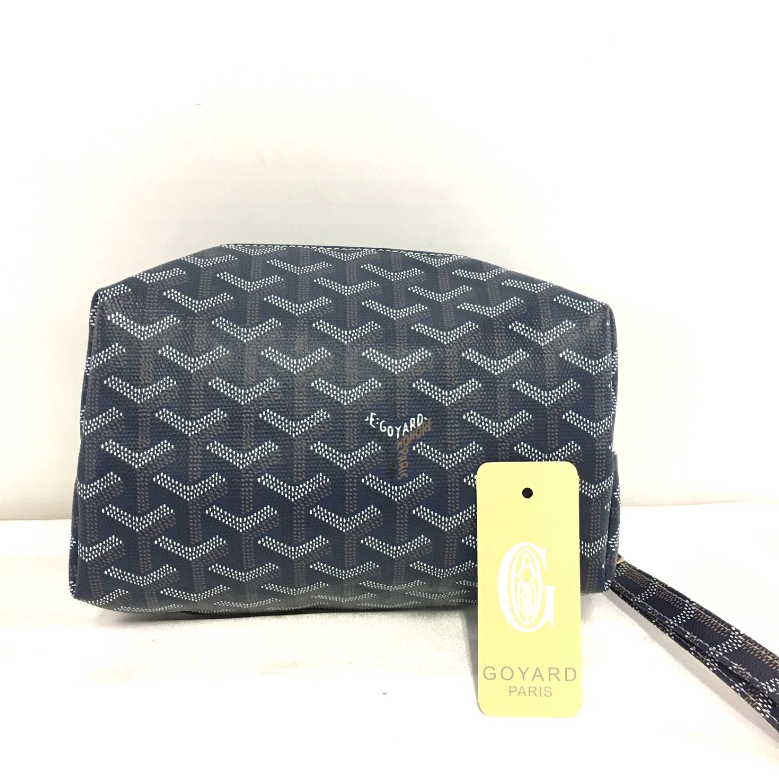 美品】GOYARD PARIS ゴヤールパリ ポーチ ネイビー - メルカリ