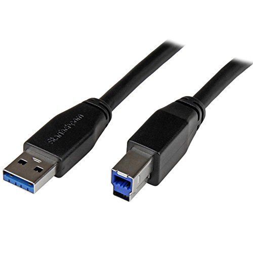 5m StarTech.com USB 3.0 アクティブリピーターケーブル USB A オス - USB B オス 5m USB 3.1 Gen 1 5 Gbps USB3SAB5M
