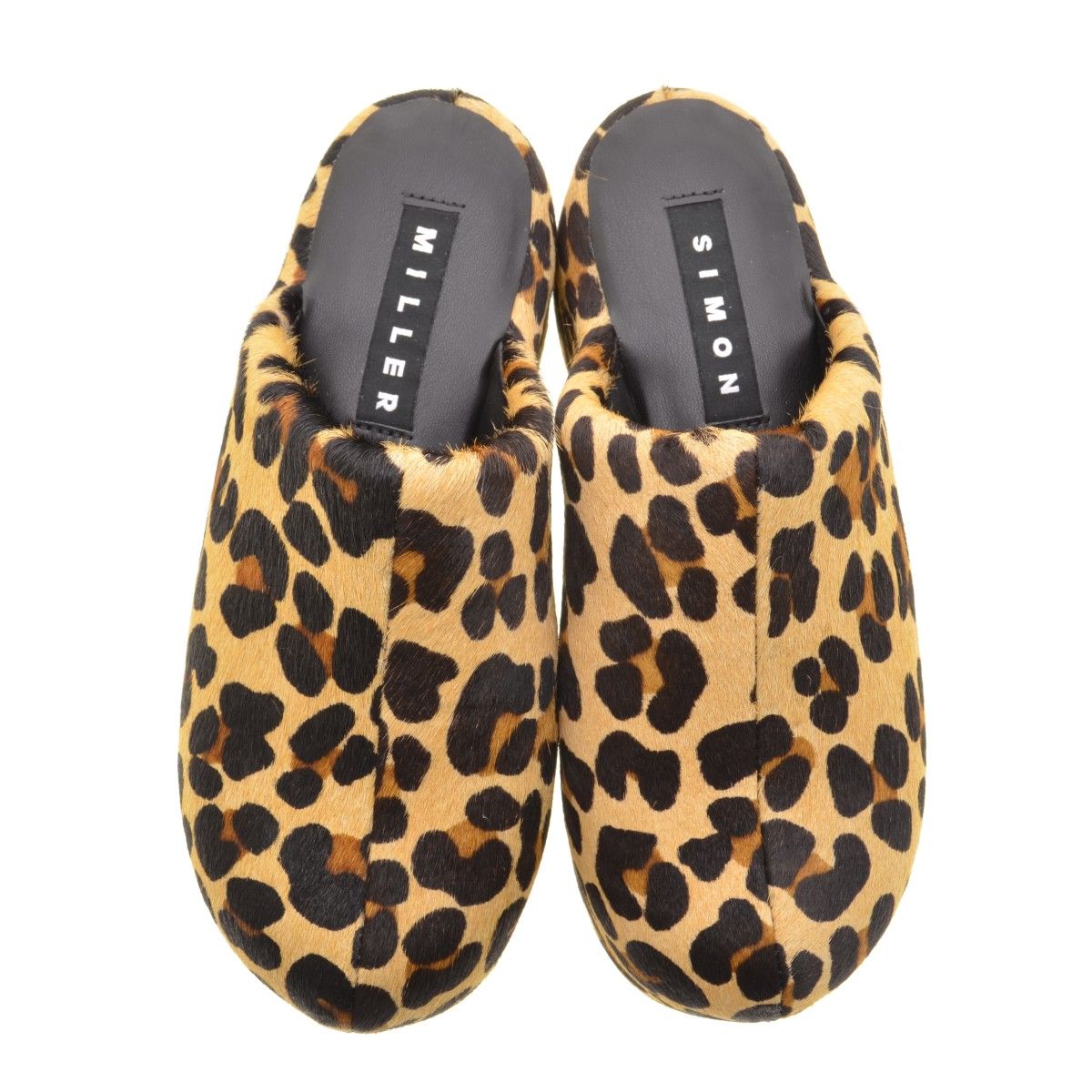 SIMONMILLER】プラットフォーム レオパード柄ハラコサンダル - メルカリ 
