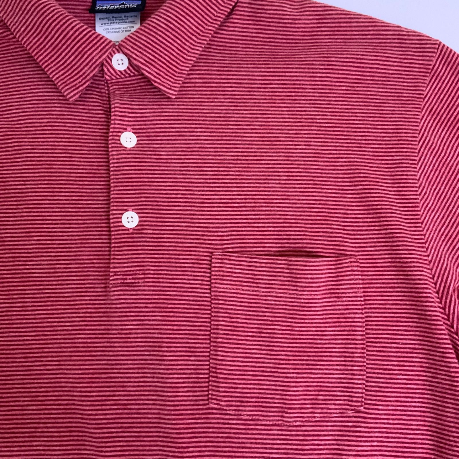 PATAGONIA パタゴニア半袖ポロシャツ ボーダー柄 古着 Mサイズ 
