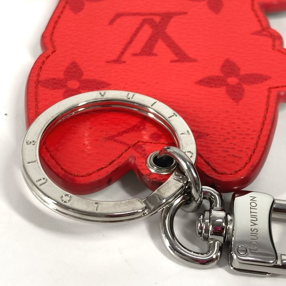 LOUIS VUITTON レザーキーホルダー Louis Vuitton ブラック レザー キーホルダー - メルカリ