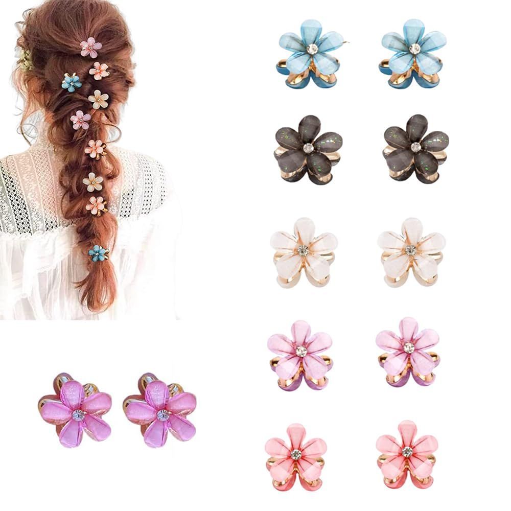 商品 前髪クリップ ミニ 花 12個セット 花 髪飾り ラプンツェル風 ヘア 大人 ヘアクリップ 子供 結婚式 パーティー 髪留め クリップ